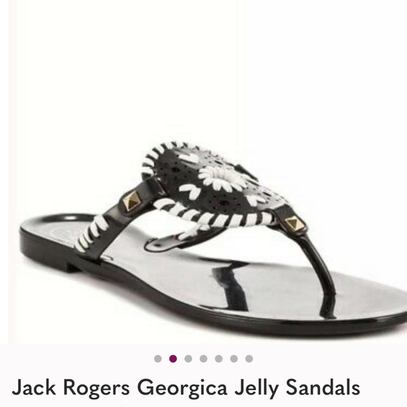 Jack Rogers Georgica Black and White Jelly Sandals size 10 - Picture 1 of 12